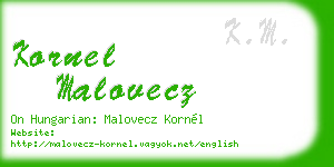 kornel malovecz business card