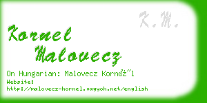 kornel malovecz business card